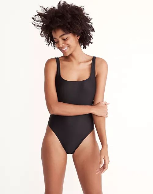 Madewell Second Wave Square-Neck Tank One-Piece Swimsuit | Madewell