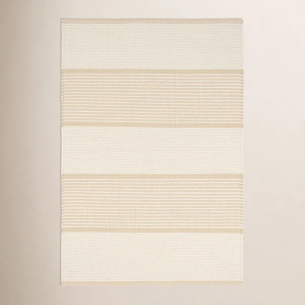 La Mirada Wheat Handwoven Cotton Rug | Birch Lane