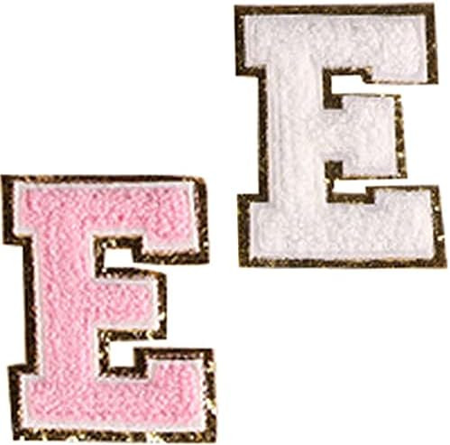 Letter Patches Iron On Letter Glitters Patches Varsity Initial Patches with Gold Glitters Border ... | Amazon (US)