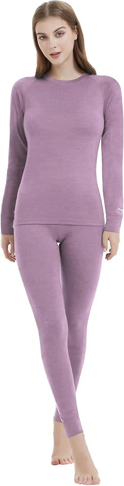 Iguana Womens 100% Merino Wool Base Layer Sets for Ski Lightweight Thermal Underwear | Amazon (US)