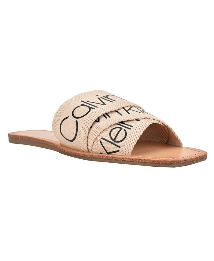 Calvin Klein Jeans Women's Bainy Logo Flat Sandals & Reviews - Women - Macy's | Macys (US)
