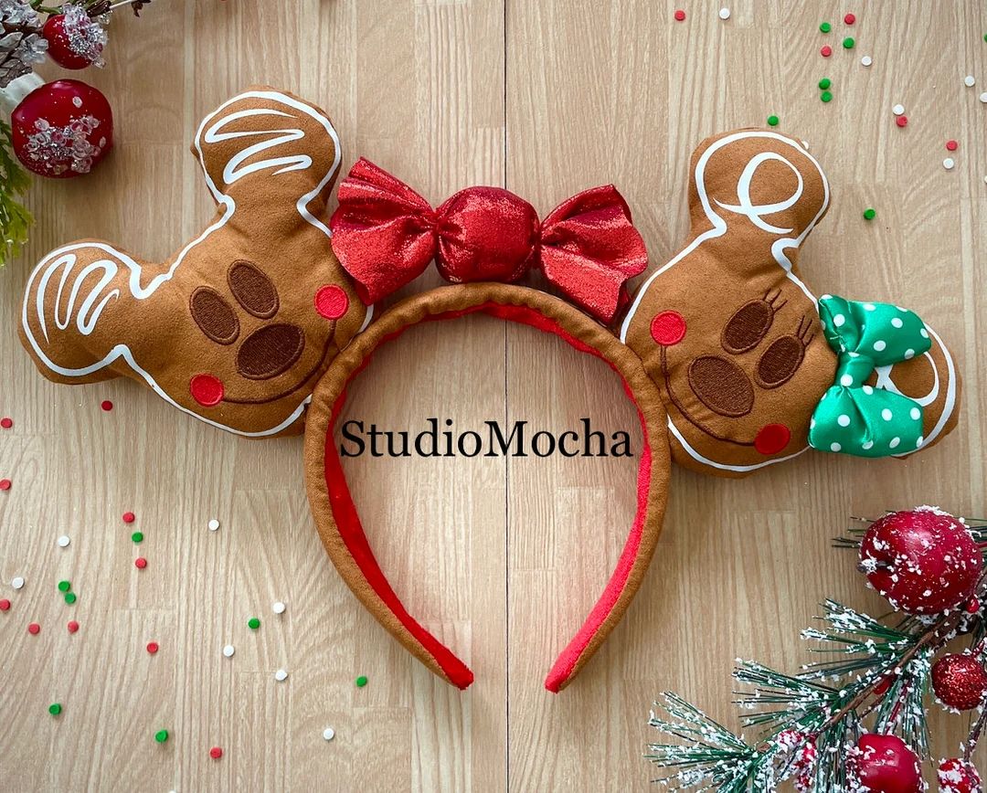 Disney Frosted Gingerbread Mouse Ears, Mickey Minnie Ears, Christmas Mouse Ears, Holiday Cookie, Coz | Etsy (US)