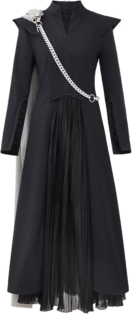 starfun Women's Dragon Mother Black Dress Cosplay Costume Full Set Suit | Amazon (US)