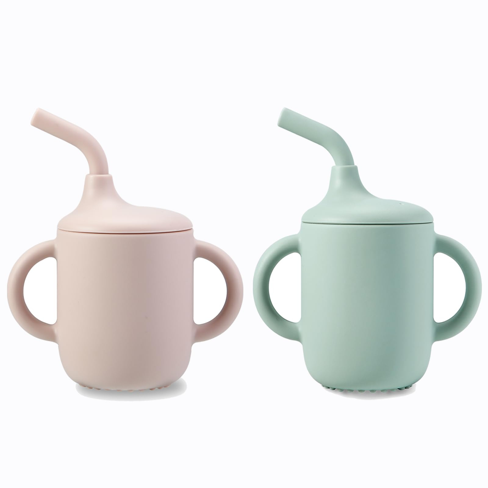 PandaEar 2 Pack 100% Tiny Silicone Drinking Training Cup with Handles & Straw for Baby and Toddle... | Amazon (US)
