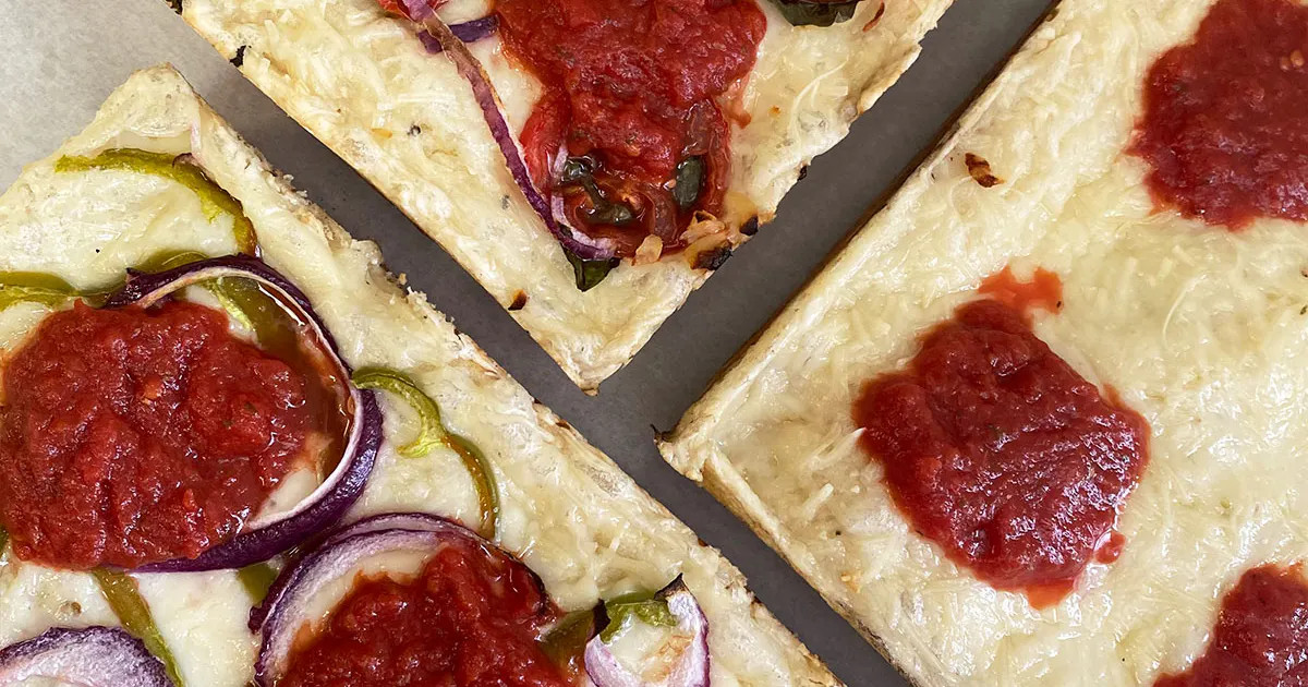 Vegan Detroit Pizza - 3 Pack by Detroit Style Pizza Co | Goldbelly | Goldbelly