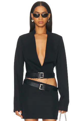 Jade Cropper Cropped Blazer in Black | FWRD 