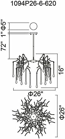 Anita 6 Light Chandelier with Gold Leaf Finish Fom CWI Lighting | Amazon (US)