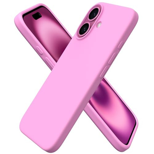 ORNARTO Compatible with iPhone 16 Case 6.1", Slim Liquid Silicone 3 Layers Full Covered Soft Gel Rubber Shockproof Phone Case, Protective Cover with Anti-Scratch Microfiber Lining-Cherry Blossom | Amazon (US)