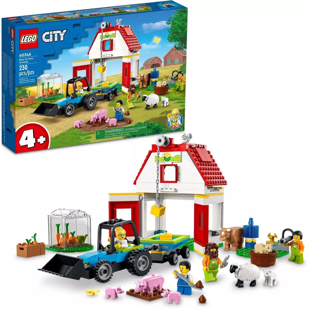 LEGO City Barn & Farm Animals Set with Tractor Toy 60346 | Target