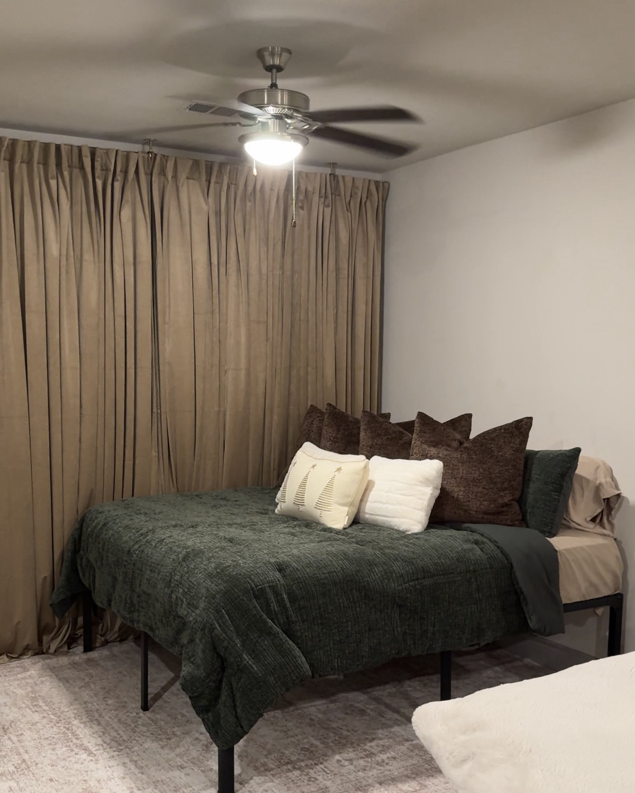 If you live in a studio like me and need maximum space for storage, a dog area, etc. This bed frame is for you! It has 20” of space under the bed! The rails are super easy to remove and it will definitely hold you up! Not wobbly at all! A great find! 🖤 And it has the ability to add a headboard later if/when you decide to get one! 🤏🏾

#LTKHome