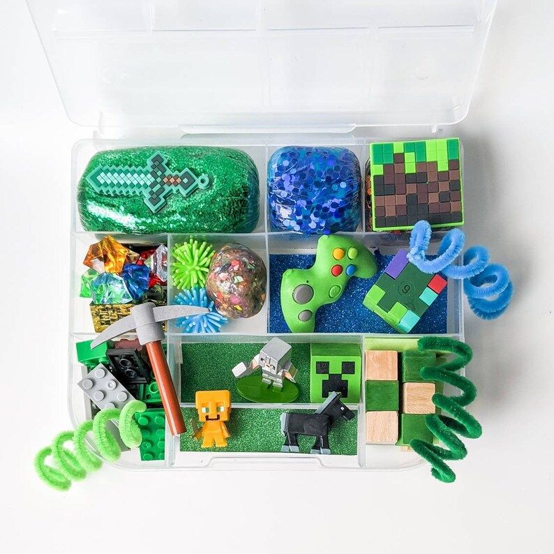 Minecraft Gamer Playdough Kit Sensory Bin Pretend Play - Etsy | Etsy (US)