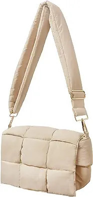 NAARIIAN Puffer shoulder bag Nylon padded woven handbag designer crossbody dupes women down purse | Amazon (US)
