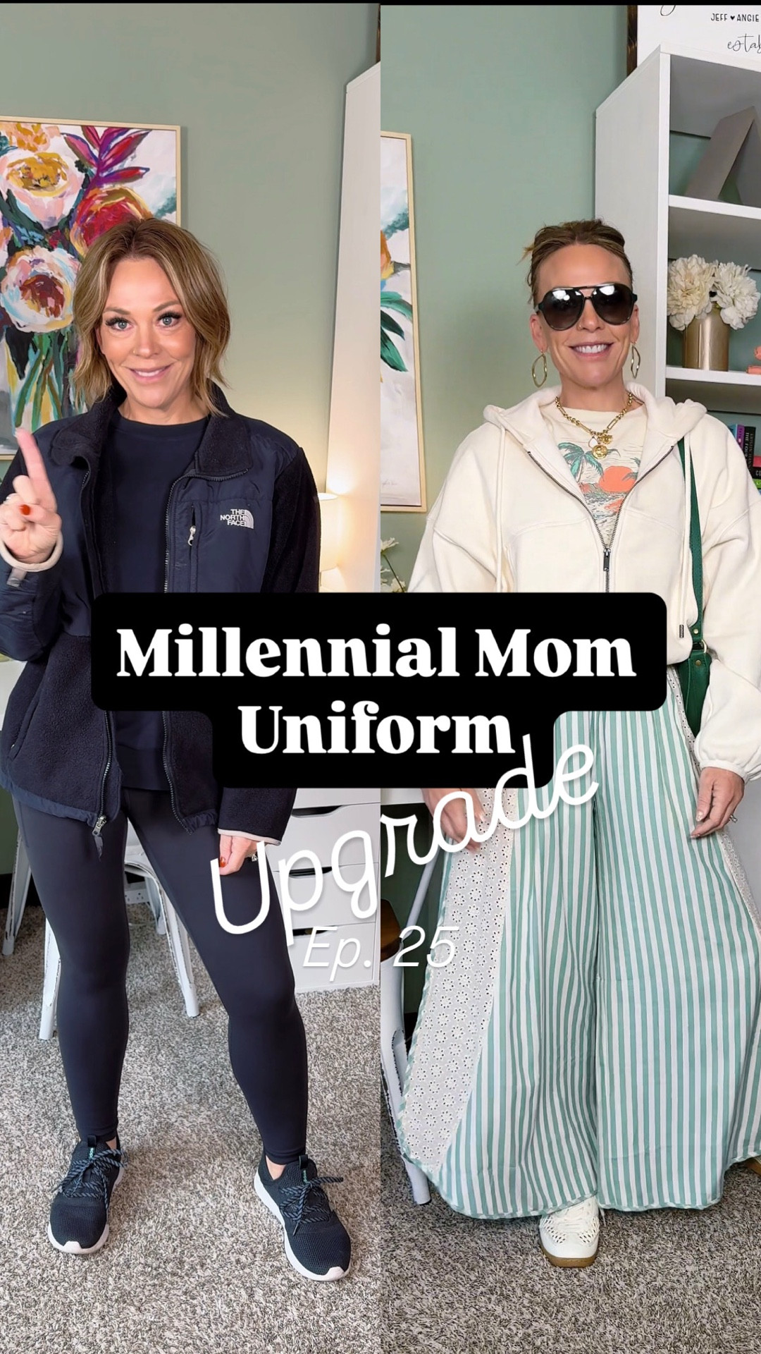 Millennial Mom Uniform Upgrade — Episode 25 🤍

Black leggings and a North Face jacket had their moment…
but we’re not staying there 😅

wide-leg, soft flowy pants
cropped tee + oversized sweatshirt
a little green, a little gold, sunnies… and go

same busy life
just cuter doing it 💁🏼‍♀️

follow for millennial mom outfit upgrades that actually hit in real life

millennial mom outfits, casual mom style, comfy but cute outfits, wide leg pants outfit, athleisure upgrade, everyday outfit ideas, busy mom outfits, effortless style, mom life fashion, casual chic outfits

#LTKOver40 #LTKootd #LTKmomlife