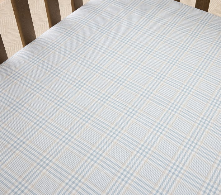 Bria Hammel Plaid Organic Crib Fitted Sheet | Pottery Barn Kids