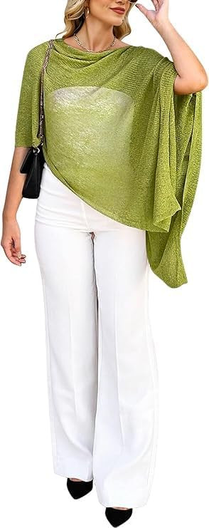 Bsubseach Shrug Sheer Poncho Shawl Crochet Swimsuit Cover Up Off the Shoulder Tops for Women Cari... | Amazon (CA)