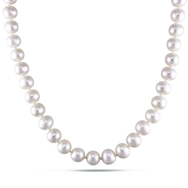 Miadora Cultured Freshwater Pearl Necklace with Silver Clasp (8-9 mm) | Bed Bath & Beyond