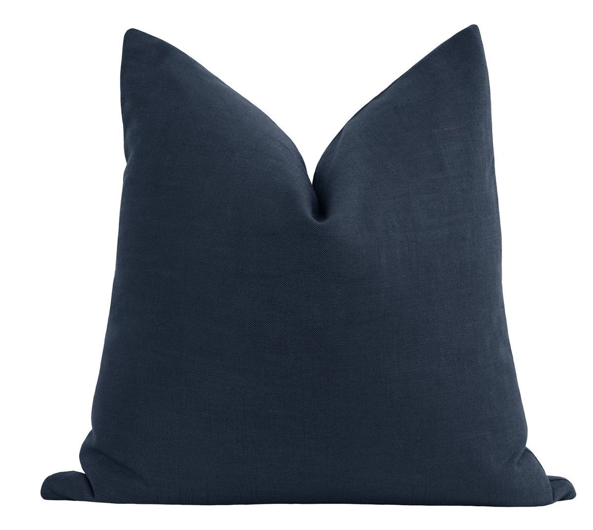 Amanda Solid Navy Blue Linen Pillow | Land of Pillows