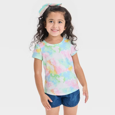 Toddler Girls' Tie Dye T-Shirt - Cat & Jack™ 4T: Crew Neck, Short Sleeve | Target
