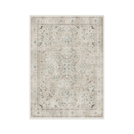 Ruggable Kamran Machine Washable Traditional Vintage Area Rug 5 x 7 Ivory Opal | Walmart (US)