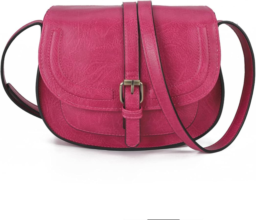 AFKOMST Crossbody Bags for Women,Small Saddle Purse and Boho Cross Body Handbags,Vegan Leather | Amazon (US)