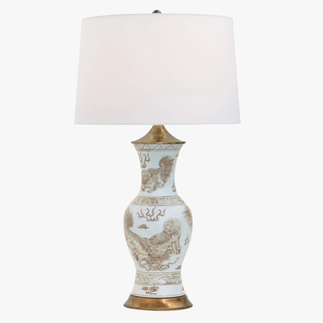 Brown Foo Dog Motif Table Lamp | Dear Keaton