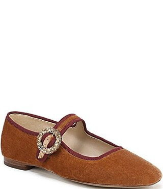 Sam Edelman Michaela Glow Velvet Embellished Buckle Mary Jane Flats - 6.5 | Dillard's