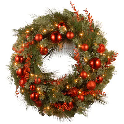 National Tree Company 24-in Pre-lit Indoor/Outdoor Battery-operated Red, Green Ornament Artificia... | Lowe's