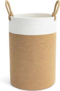 Goodpick Tall Laundry Hamper Woven Jute Rope Dirty Clothes Hamper Rope Basket for Blanket in Livi... | Amazon (US)