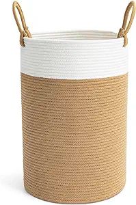 Goodpick Tall Laundry Hamper Woven Jute Rope Dirty Clothes Hamper Rope Basket for Blanket in Livi... | Amazon (US)