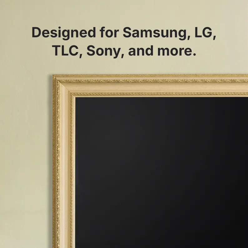 Customizable TV Frame, Gold Gilded Striped TV Frame, Decorative Frame, Compatible With All TV Bra... | Etsy (US)