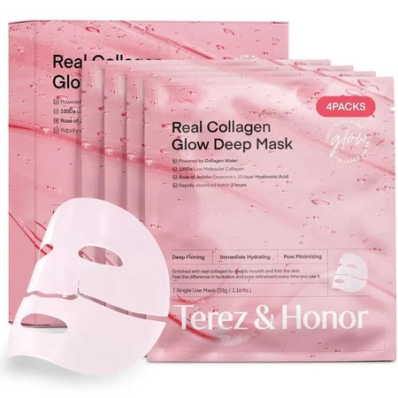 TEREZ & HONOR Korean Overnight Collagen Face Mask – Deep Moisturizing & Firming Sleeping Mask for Radiant Glass Glow Skin – Ultra-Fine Bio Collagen Formula, Gentle for Sensitive Skin | Walmart (US)