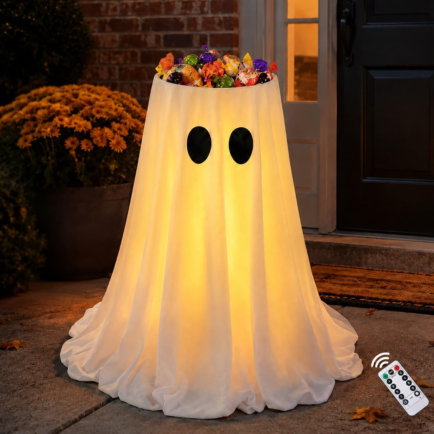 Lighted Halloween Ghost Candy Bowl,Halloween Ghost Decor with Remote | Amazon (US)