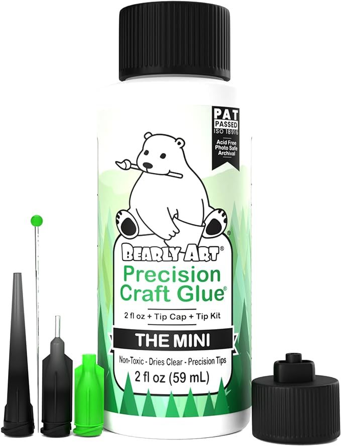 Bearly Art Precision Craft Glue - The Mini - 2fl oz with Tip Kit - Acid Free Archival - Strong Ho... | Amazon (US)