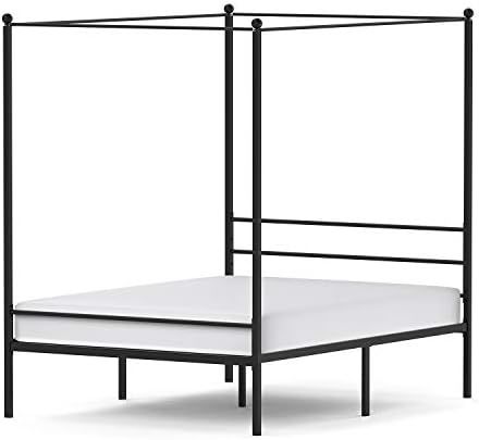 JOM Canopy Bed Frame Full Size Black Metal 4 Poster Double Bedframe Modern Post Corner with Headb... | Amazon (US)