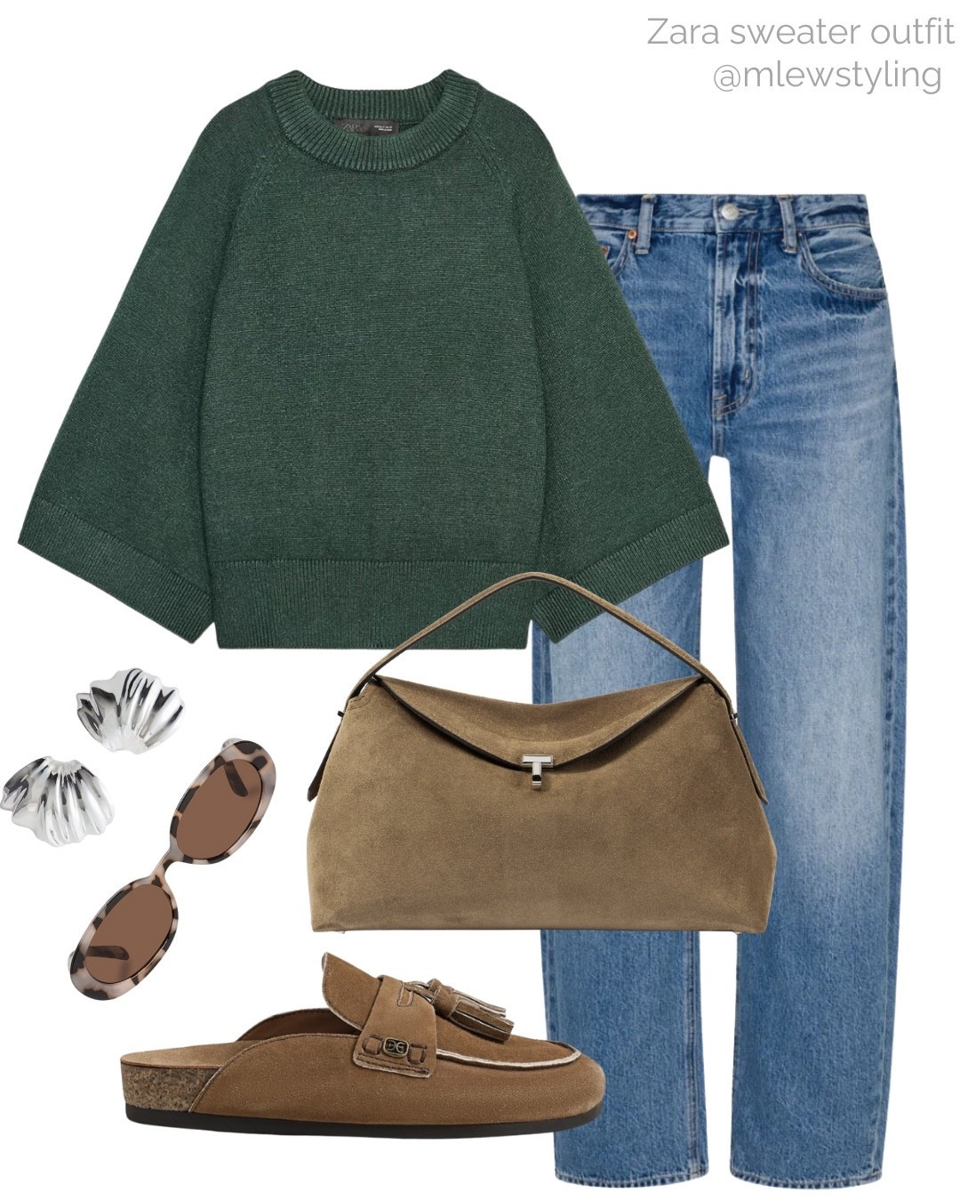 New in Zara sweater outfit 🌿

Tags: dark green knit, barrel leg jeans, pistola denim, toteme suede t-lock bag, Sam Edelman suede miles, clogs, le specs sunglasses, everyday fall outfit, autumn fashion, back to school, teacher outfit 

#LTKShoeCrush #LTKStyleTip #LTKItBag
