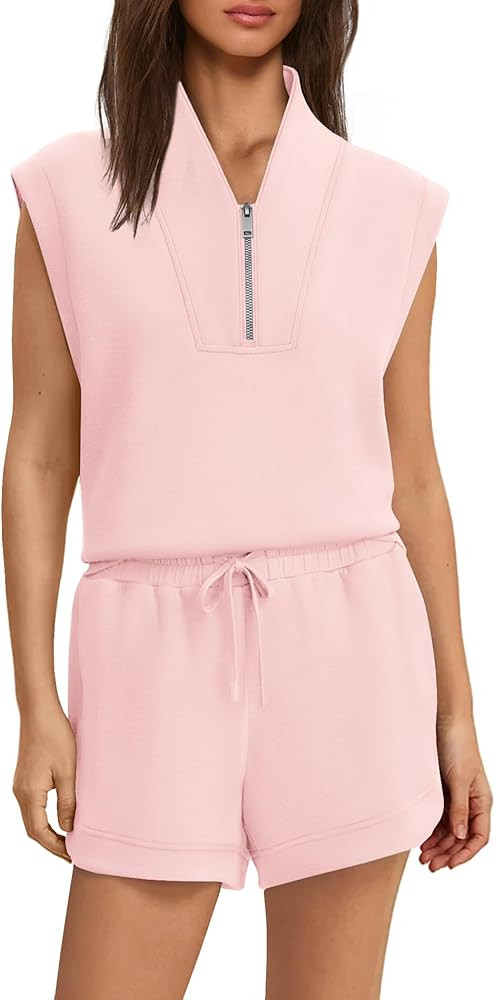 Yanekop Womens 2 Piece Short Sets Summer Travel Outfits Matching Lounge Sets Oversized Cap Sleeve... | Amazon (US)