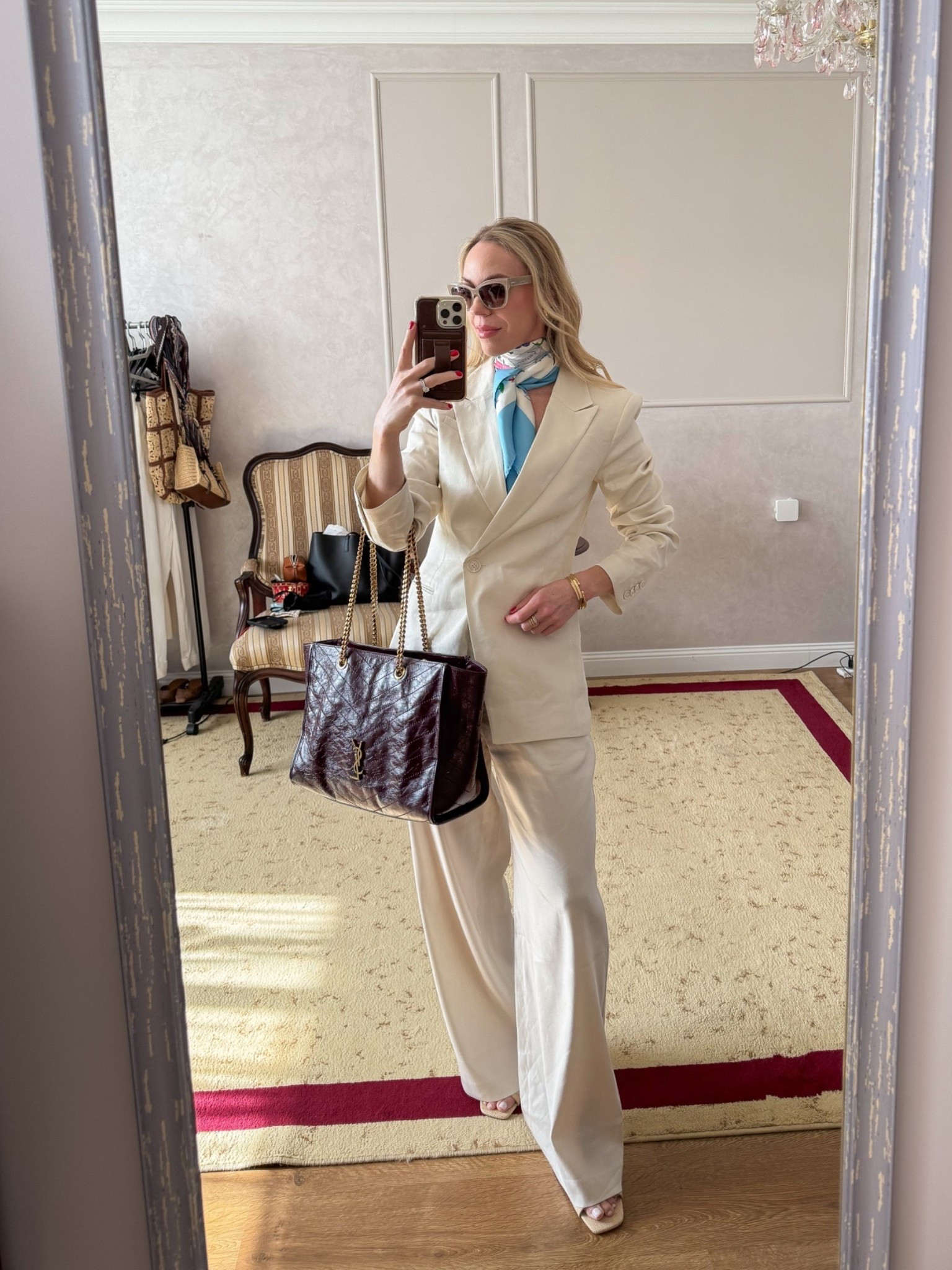 Business casual workwear, linen pants suit, summer workwear, silk scarf outfit, cream linen blazer suit ￼

#LTKWorkwear #LTKootd #LTKdayinmylife