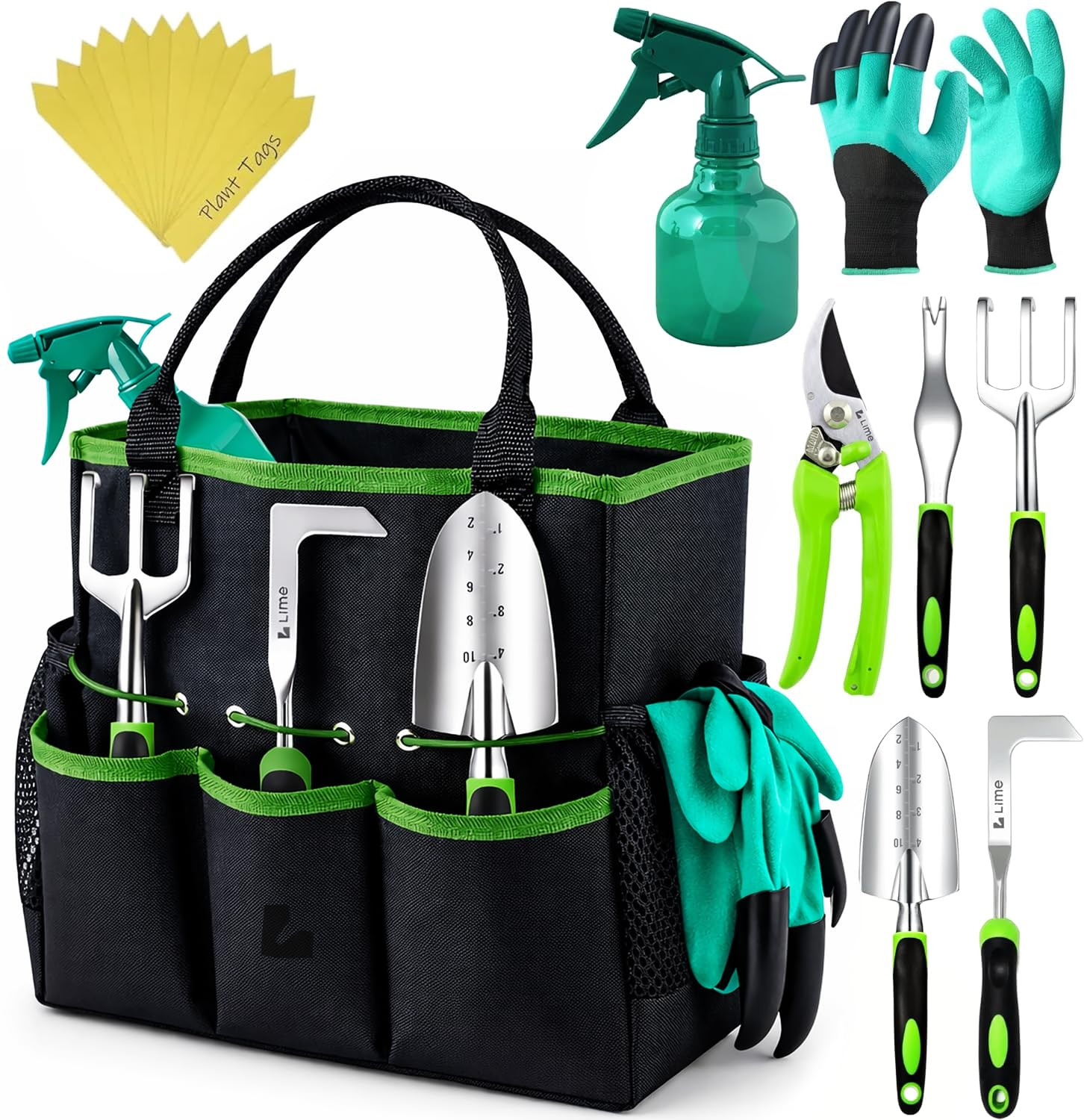 GROWIT Heavy Duty Gardening Tools - Gardening Gifts for Women, Men, Mom, Dad - Durable, Ergonomic... | Amazon (US)
