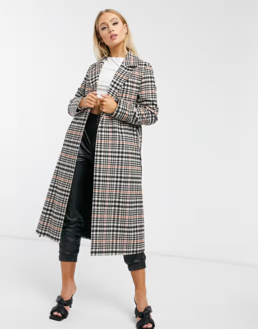 Helene Berman wrap coat in heritage check | ASOS (Global)