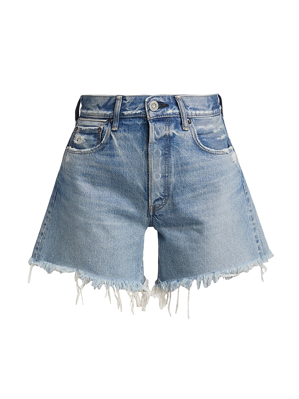 Altadena High-Rise Distressed Denim Shorts | Saks Fifth Avenue