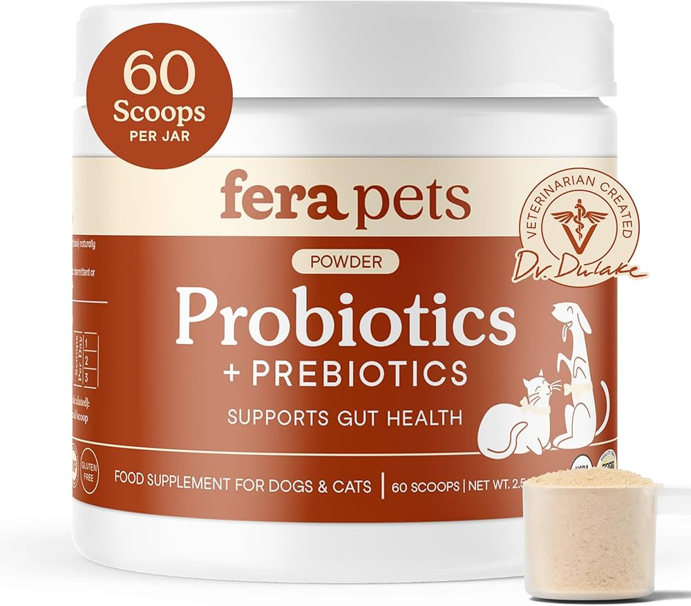 Fera Pets Probiotics for Dogs & Cats with Prebiotics - USDA Organic - Gut Health Powder Supplemen... | Amazon (US)