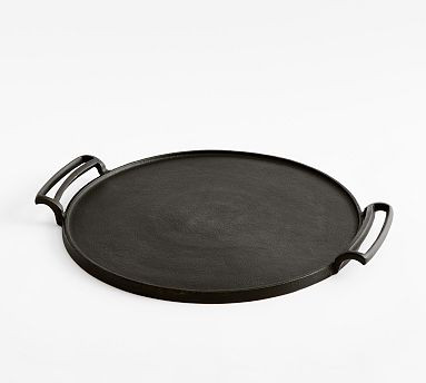 Small Rectangle Antiqued Metal Tray - 11"Diam | Pottery Barn (US)