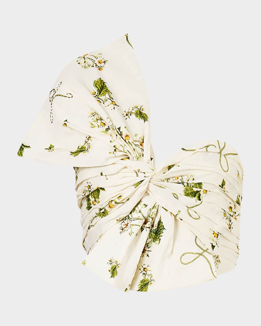 Camilla Botanical Utopia Asymmetric Bow Top | Neiman Marcus