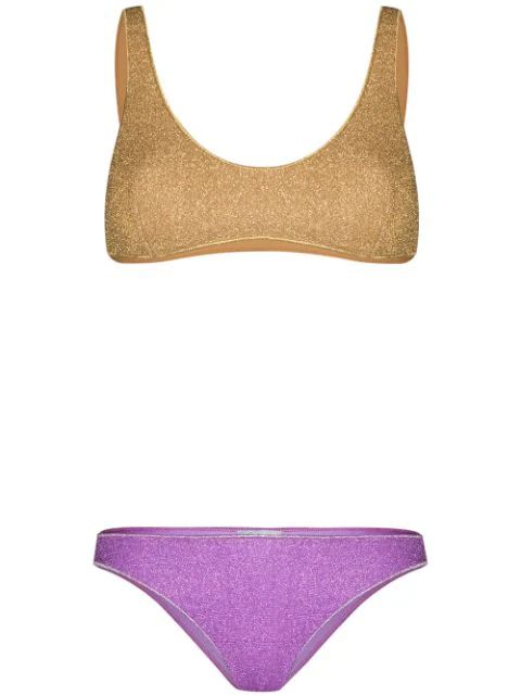 lurex two-tone bikini set | Farfetch (UK)