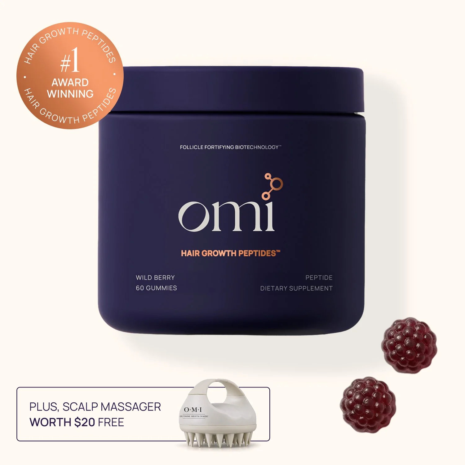 Hair Growth Peptides Gummies 6-Month Delivery | Omi Well Beauty