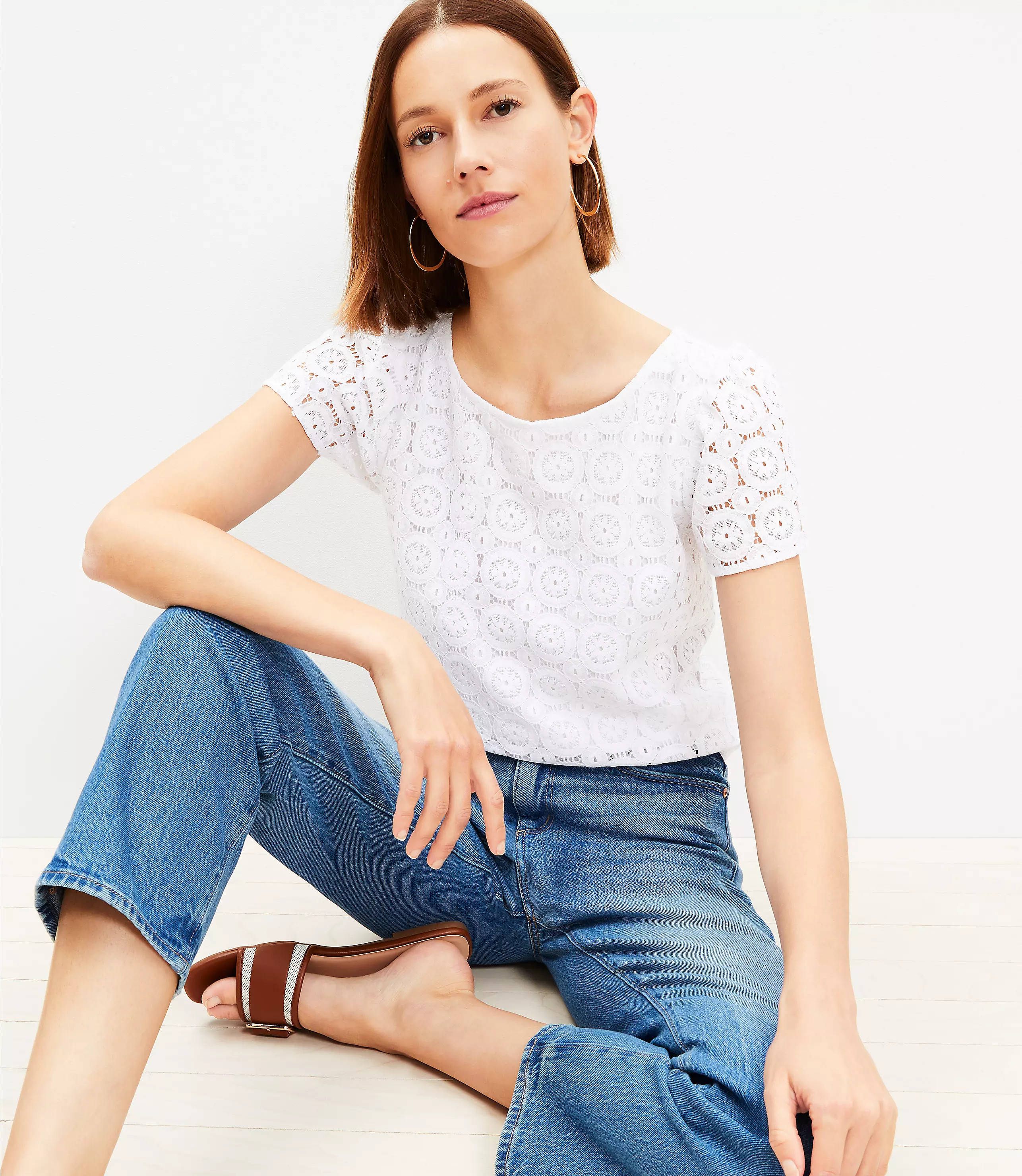 Circle Lace Top | LOFT