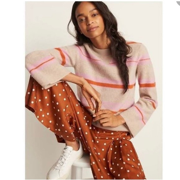 Anthropologie Isobel Pleated Burnt Orange Polka Dot Wide Leg Pants | Poshmark