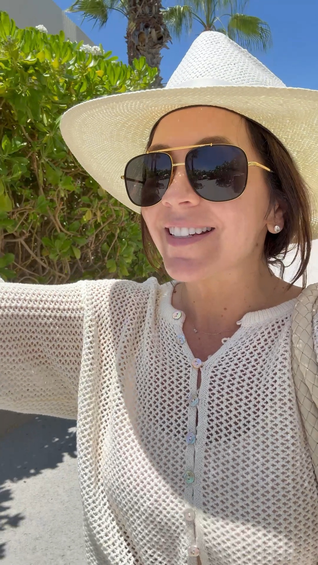 Beach day!! All white and size medium in outfit set. 

#revolve #hat #beachhat #sunnies #sunglasses #beach #cabo #beachoutfit 

#LTKStyleTip #LTKSwim #LTKTravel