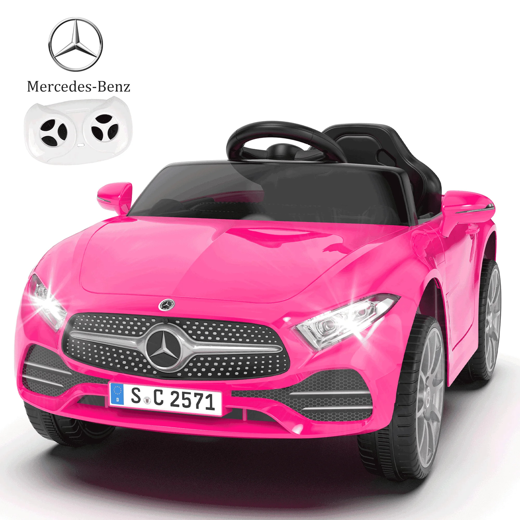 Xuanlur 12V Power Ride on Toys for Toddlers, Licensed Mercedes-Benz Ride on Cars for Kids, Kid Electric Car, Aged 1-4Y, White | Walmart (US)