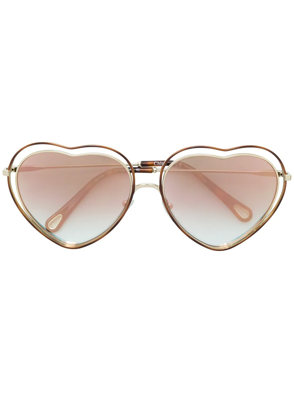 Chloé Eyewear heart shaped sunglasses - Metallic | FarFetch US